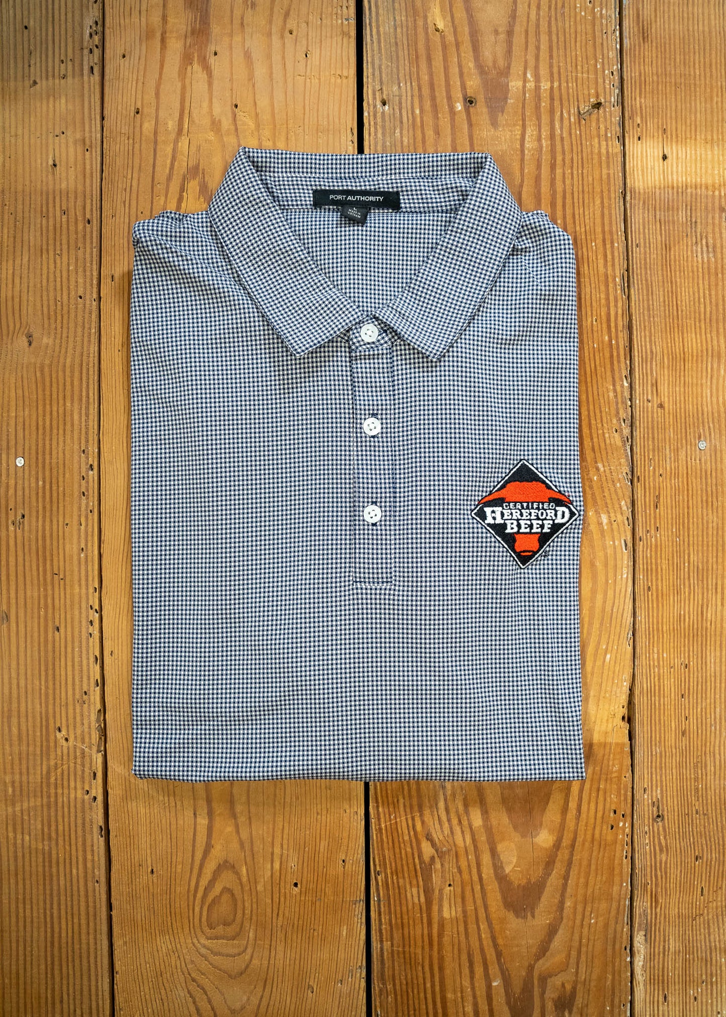 Certified Hereford Beef Men's Gingham Polo