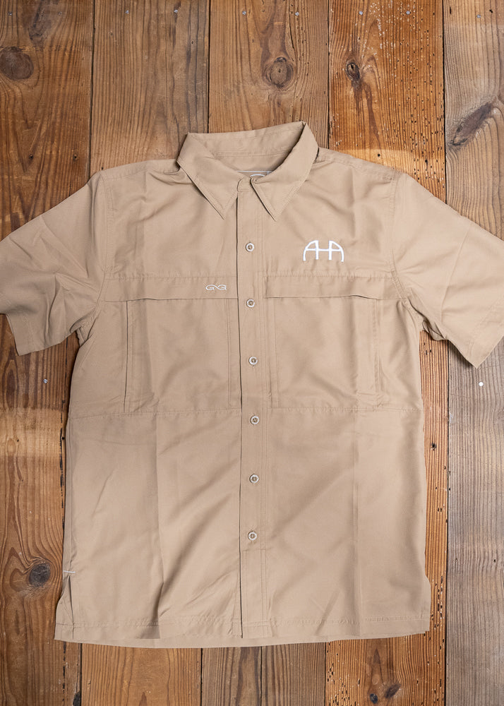 AHA Khaki Logo Fishing Shirt