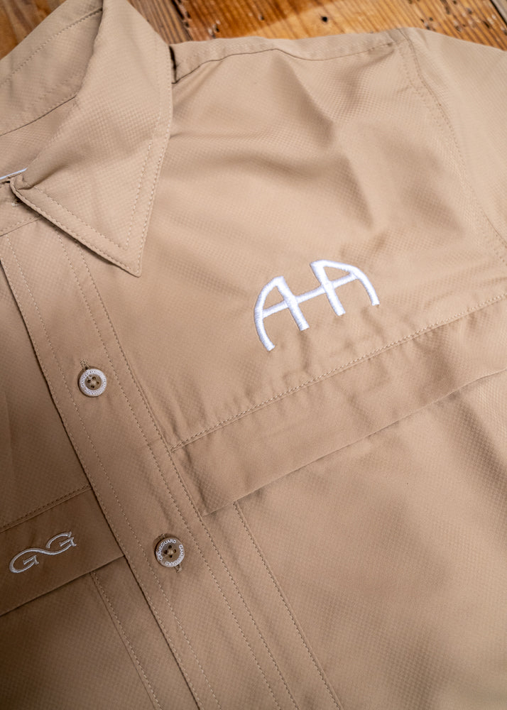 AHA Khaki Logo Fishing Shirt