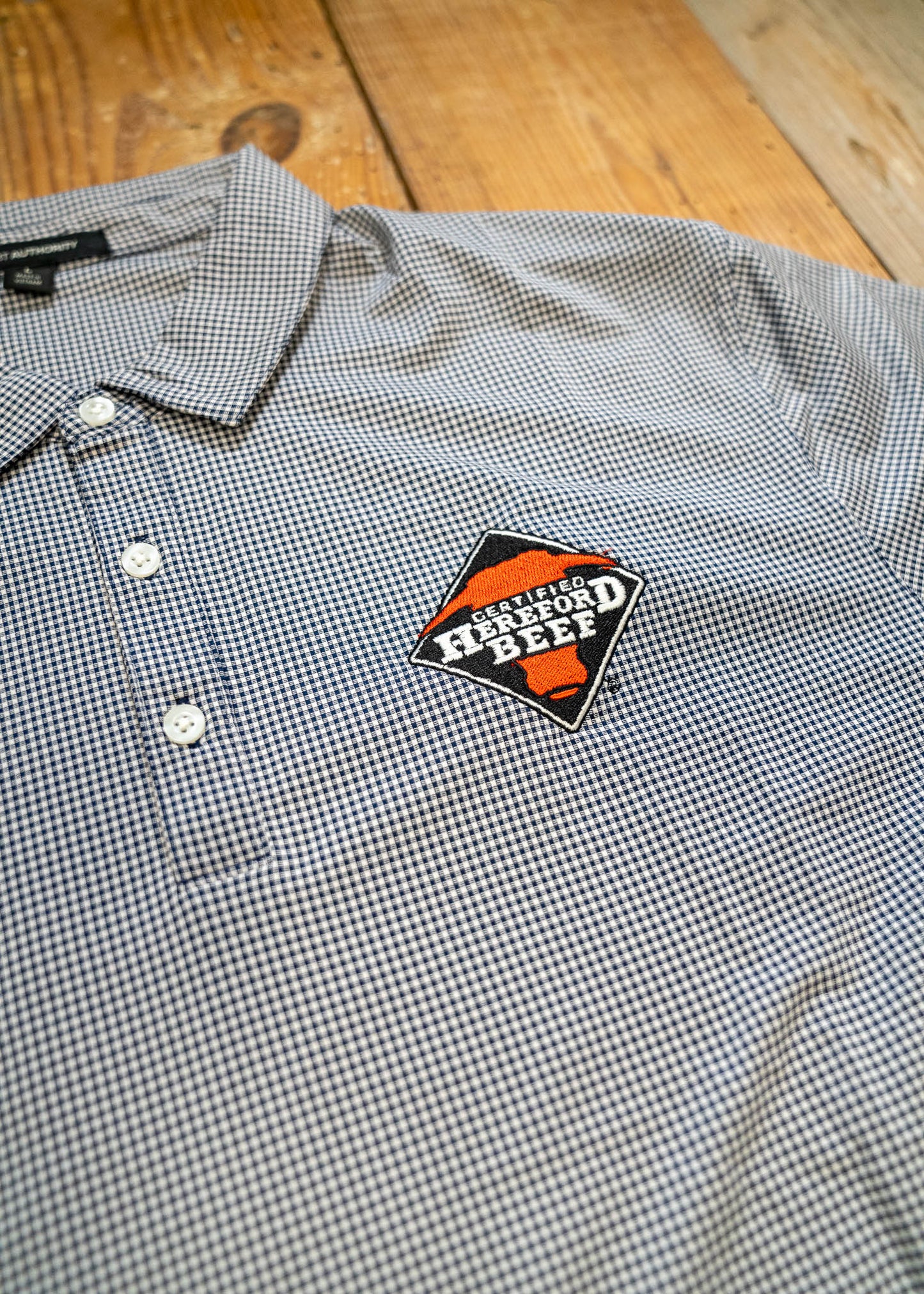 Certified Hereford Beef Men's Gingham Polo