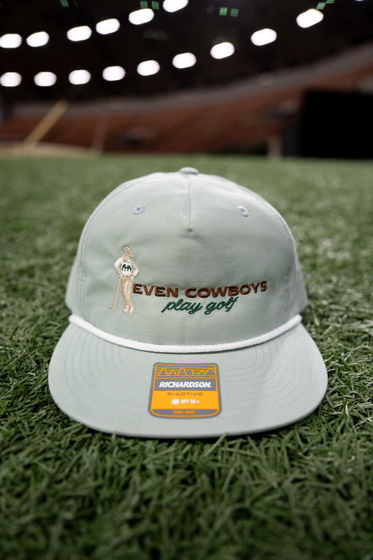Even Cowboys Play Golf Embroidered Rope Cap