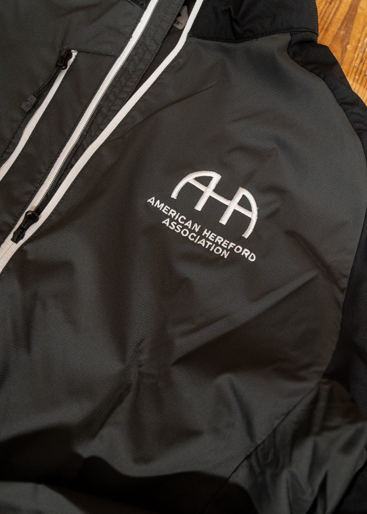 AHA Logo 1/4 zip Black/Gray Windshirt