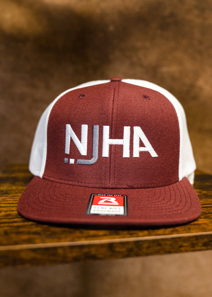 NJHA Flatbill  Maroon Logo Hat