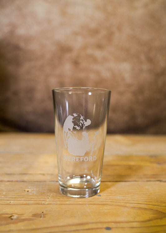 Hereford Etched Pint Glass Set